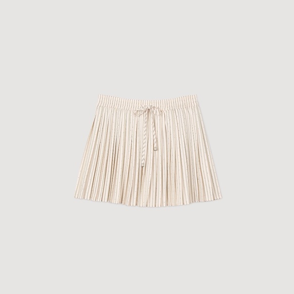 Sandro - RHINESTONE STRIPED PLEATED SKIRT - size 40EUR - Picture 3 of 4